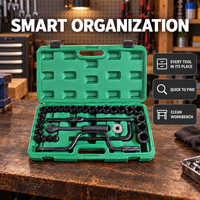 Jeu de clés à cliquet compactes et portables en acier, multi-tailles, avec poignée en T et rallonge, kit d'outils manuels pour réparation automobile et garage