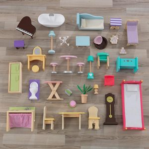 Nuevo Diseño Educativo de Madera con 34 Accesorios, Elevador y <span class=keywords><strong>Garaje</strong></span> Hechos a Mano, Regalo para <span class=keywords><strong>Niñas</strong></span> de 3+ Años - Product Image 6