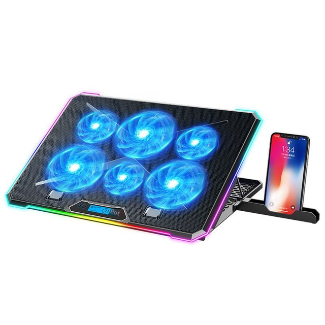 8 Fans Quiet Laptop Cooler Pad 4 Gear Height Adjust Dual USB Port Foldable Gaming Notebook Cooling Base