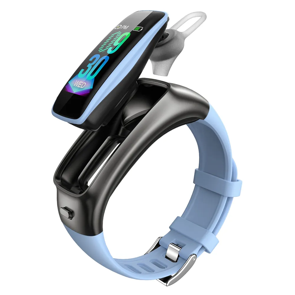 멀티 기능 스마트 팔찌 2 1 무선 스마트 시계 이어폰 헤드셋 IP67 방수 이어폰 전화 smartwatch