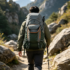 Sac à dos de randonnée extérieur en nylon imperméable personnalisé 35+5L pour le camping et les voyages – Vente en gros - Product Image 2
