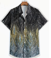 Chemise pour homme à imprimé numérique 3D en forme de cœur et de toile d'araignée pour Noël, tendance et polyvalente, à manches courtes, décontractée, adaptée à un usage quotidien