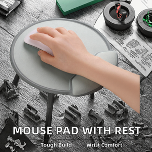 Chơi game và văn phòng chuột Pad với bàn phím cổ tay phần còn lại hỗ trợ Non-Slip Silicone cơ sở và Coaster cho Pain Relief Cổ Vòng - Product Image 2