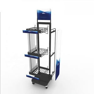 Exhibidor Metálico Móvil con Ruedas, 3 Niveles, Estante Sólido, Duradero y Económico para Supermercados, <span class=keywords><strong>Tiendas</strong></span> Minoristas y Bebidas - Product Image 4