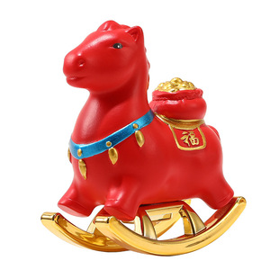 Figurine Cheval à Bascule Ruijie 4-4,9 pouces Style Traditionnel Décoration Intérieure Cadeau pour Salon - Product Image 5