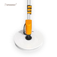 Machine de nettoyage de panneaux solaires à tête unique Topenergy, largeur de nettoyage de 32 cm, perche télescopique de 3,5 m à 7,5 m, nettoyage en nylon/aluminium