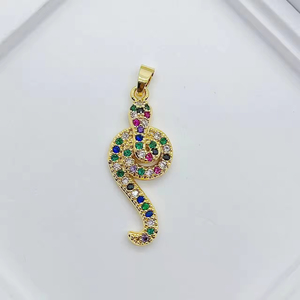 Collar con Colgante de Serpiente de Circonita de Colores, Venta al por Mayor, Acero Inoxidable, Chapado en Oro de 18K, Joyería de Moda para Mujer - Product Image 1