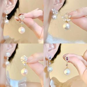 <span class=keywords><strong>Prix</strong></span> usine Style japonais pendentif <span class=keywords><strong>gland</strong></span> fleur noire doux élégant Vintage mode boucles d'oreilles à clipser pour la vie quotidienne porter - Product Image 1