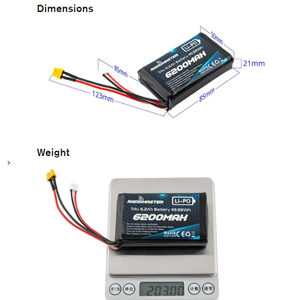 Prix de gros Radiomaster 2S 7.4V 6200mAh Batterie JST-XH XT30 Boxe/TX16S Module universel Télécommande Drone de course - Product Image 2