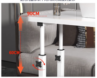 Table d'appoint relevable et réglable en hauteur pour ordinateur portable et bureau d'apprentissage, modèle d'angle blanc