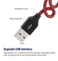 Câble Micro USB pour Téléphone Portable - Câble USB en Nylon de 10 Pieds pour Téléphone - USB 2.4A - 1m 2m 3m - Câble de Charge Rapide 3 en 1 en Nylon Tressé