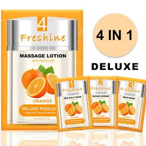 Volcano Spa Pedicure Box 4 In 1 Disposable Pedicure Supplies Salt Soak Massage Foot Lotion For Pedicure Cream Kit Vegan Orange