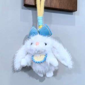 Llavero <span class=keywords><strong>de</strong></span> Peluche Personalizado <span class=keywords><strong>de</strong></span> Alta Calidad para Niñas, Diseño <span class=keywords><strong>de</strong></span> Conejo <span class=keywords><strong>de</strong></span> Peluche Corto Blanco - Product Image 2
