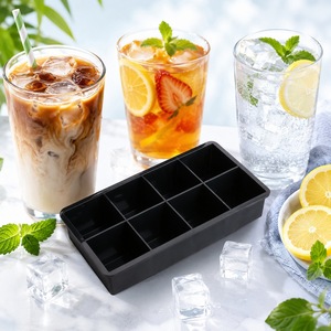 Silicone Ice Cube Tray 8 Cavity Square Mold Easy Demold For Home Bar Cocktails - Product Image 1