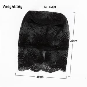 Schwarze Spitzen-Maskerade Vollgesichts-Schleiermaske Gotische Ausgehöhlte Durchsichtige Kapuze Kopfbedeckung Erwachsenen-SM-Sexspielzeug 100% Wasserdicht für Männer und Frauen - Product Image 1