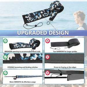 Housse de protection portable en néoprène anti-UV pour canne à pêche, résistante aux perforations, pour le rangement et la pêche à la traîne - Product Image 3