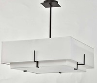 Lustre suspendu moderne E27, anneau carré, décoratif pour l'intérieur, pour la maison ou le bureau