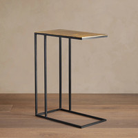 Table basse rectangulaire pour salon, table à café sophistiquée en métal vieilli