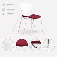 Chaise empilable avec siège en tissu pour centre de formation