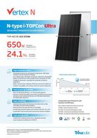 Panneaux solaires Trina Solar 650W Vertex N N-type I-TOPCon, module solaire monocristallin pour usage résidentiel et commercial