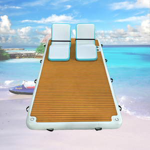 Plateforme flottante gonflable portable 2x4m carrée, épaissie, résistante aux UV, avec chaises - Product Image 1