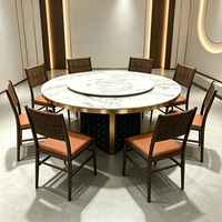 Table de salle à manger ronde grande, manuelle et électrique, en fer forgé, pour extérieur, style côtier moderne, luxe léger, pour restaurant, hôtel, club