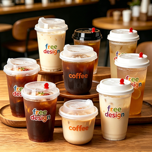 Vasos Desechables de Plástico de 500 ml (24 oz) para Café, Jugos y Smoothies, Vasos Dobles con Tapa para Té de Burbujas Boba, en Oferta - Product Image 1