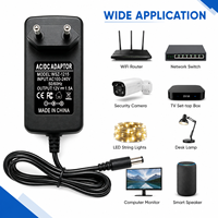 Adaptateur secteur AC/DC 12V 1,5A 5,5x2,5mm avec prise EU personnalisée, adaptateur mural 18W pour lecteur DVD et commutateur réseau