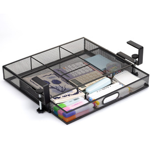 Organisateur de bureau sous le bureau, type crochet en maille noire, 40x30x6cm - Product Image 2