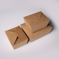 Boîte à emporter jetable haut de gamme, pliable, en kraft, pour déjeuner, type bento, avec languette, logo personnalisé OEM, vente en gros, boîte écologique biodégradable