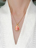 Collier pendentif artisanal en émail Saint Patrick, style byzantin, pour articles religieux, vente en gros