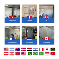 Película de Vidrio Inteligente PDLC Decorativa Autoadhesiva Ecológica de Tamaño Personalizado, con Logotipo y Patrón de Color Personalizados para Uso en Hogar y Oficina