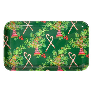 Home <span class=keywords><strong>decoration</strong></span> Serveware Small Melamine Candy Canes Tray In Green - Product Image 1