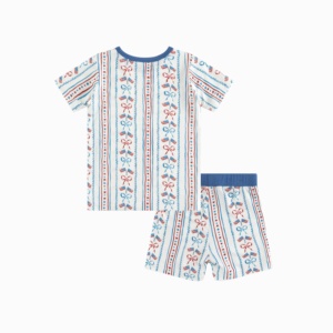 Pyjamas pour bébé en bambou personnalisés pour la fête de l'indépendance, pyjamas d'été unisexes pour enfants, ensemble de pyjamas, vente en gros, t-shirt personnalisé - Product Image 2