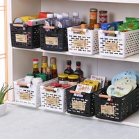 Panier de rangement en plastique pour la maison, avec poignées, pour la cuisine, le rangement à domicile, le garde-manger