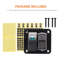 Panel Saklar Rocker 12V dengan USB dan Voltmeter, Pengisi Daya Mobil USB Ganda 5V/4.2A, Panel Saklar Toggle Tahan Air 12 Volt untuk Kapal dengan Stiker
