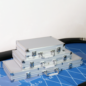 Valise de transport en alliage d'aluminium argenté de haute qualité Grossista, ensemble de valises de <span class=keywords><strong>poker</strong></span>, logo personnalisé, 300 100 200 500 pièces - Product Image 5