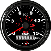 Compteur de vitesse GPS pour bateau à 15 nœuds avec étanchéité IP67, 9-32V, lunette en acier inoxydable 316L