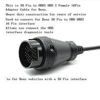 38Pin to 16 Pin OBD2 Mercedes 38 Pin Automotive Connection Cable Mercedes 38 Pin