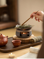 Chauffe-bougie artisanal en céramique créative pour cire fondue, brûleur d'huiles essentielles et d'encens, diffuseur d'aromathérapie