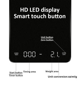 Changxie timbangan kopi dapur baja tahan karat, timbangan elektronik makanan Digital multifungsi dengan sertifikasi LCD ROHS - Product Image 6
