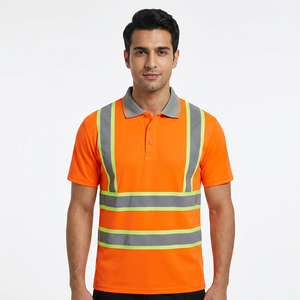 Custom Worker Uniform Hi Vis <b>Polo</b> Shirts Men Reflective Tapes <b>Polo</b> T-Shirts Safety Work wear High Visibility Road Safety <b>Polos</b> - Product Image 1
