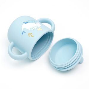 Gobelet d'apprentissage en silicone pour bébé avec poignées, tasse à eau pour enfants et tout-petits, vaisselle pour repas, logo personnalisé, vente en gros - Product Image 4