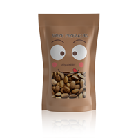 Sachet alimentaire biodégradable écologique avec fenêtre transparente et fermeture éclair pour lait, salades, gâteaux 250g 1kg