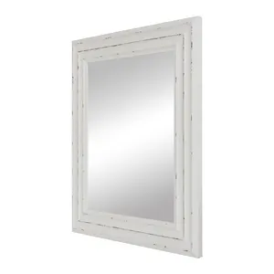 Sauberer hand gefertigter Wand spiegel aus weißem Holzrahmen