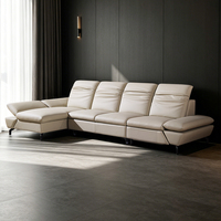 Canapé-lit sectionnel moderne avec chaise longue de rangement et fauteuil inclinable électrique, canapé en cuir multifonctionnel 3-en-1 pour salon
