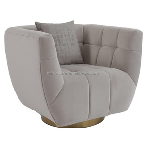 Tufting Velvet Swivel Accent <b>Chair</b> Petal Back <b>Shell</b> Design Gold Round Base Modern Lounge <b>Chair</b> Hotel Lobby Living Room Furniture - Product Image 5