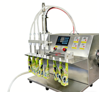Machine de remplissage semi-automatique à 4 têtes pour jus, lait, boissons gazeuses, détergents en sachets