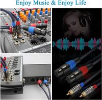 Câbles de raccordement audio stéréo Hi-Fi double XLR femelle vers double RCA mâle – Interconnexions 2 XLR vers RCA