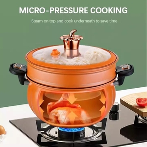 新スタイル 大容量 スープ鍋 コーティング加工 ノンスティック 微圧調理器 蒸し器付き - Product Image 4